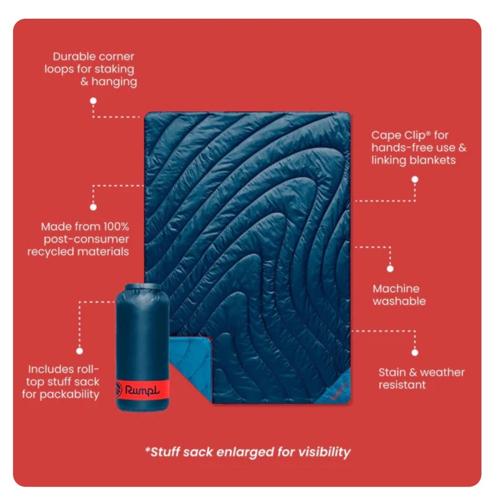 PRICE DROP / LOWER SHIP!! Rumpl Original Puffy Blanket - Deepwater